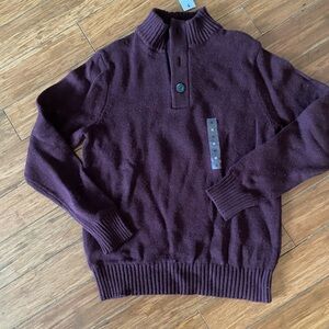 Sonoma Men's Zip-Neck Sweater in Dark Plum